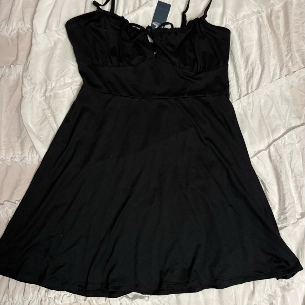 Hollister Black Babydoll Dress Spaghetti Strap Sleeveless